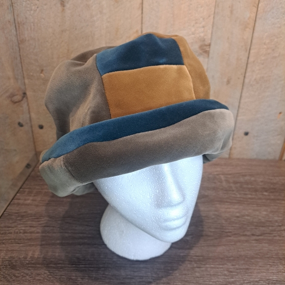 Laurie Ramona Vintage Bucket Hat Velvet Patchwork Multicolored Unisex Y2K Hat - Picture 2 of 14